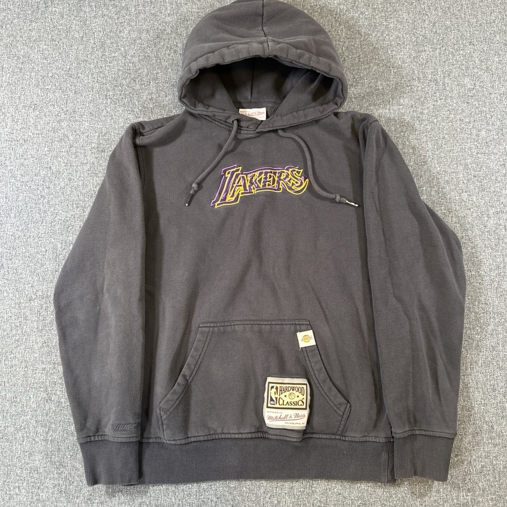 Mitchell & Ness Los Angeles Lakers Hoodie Gray NBA Hardwood Classics Size Small